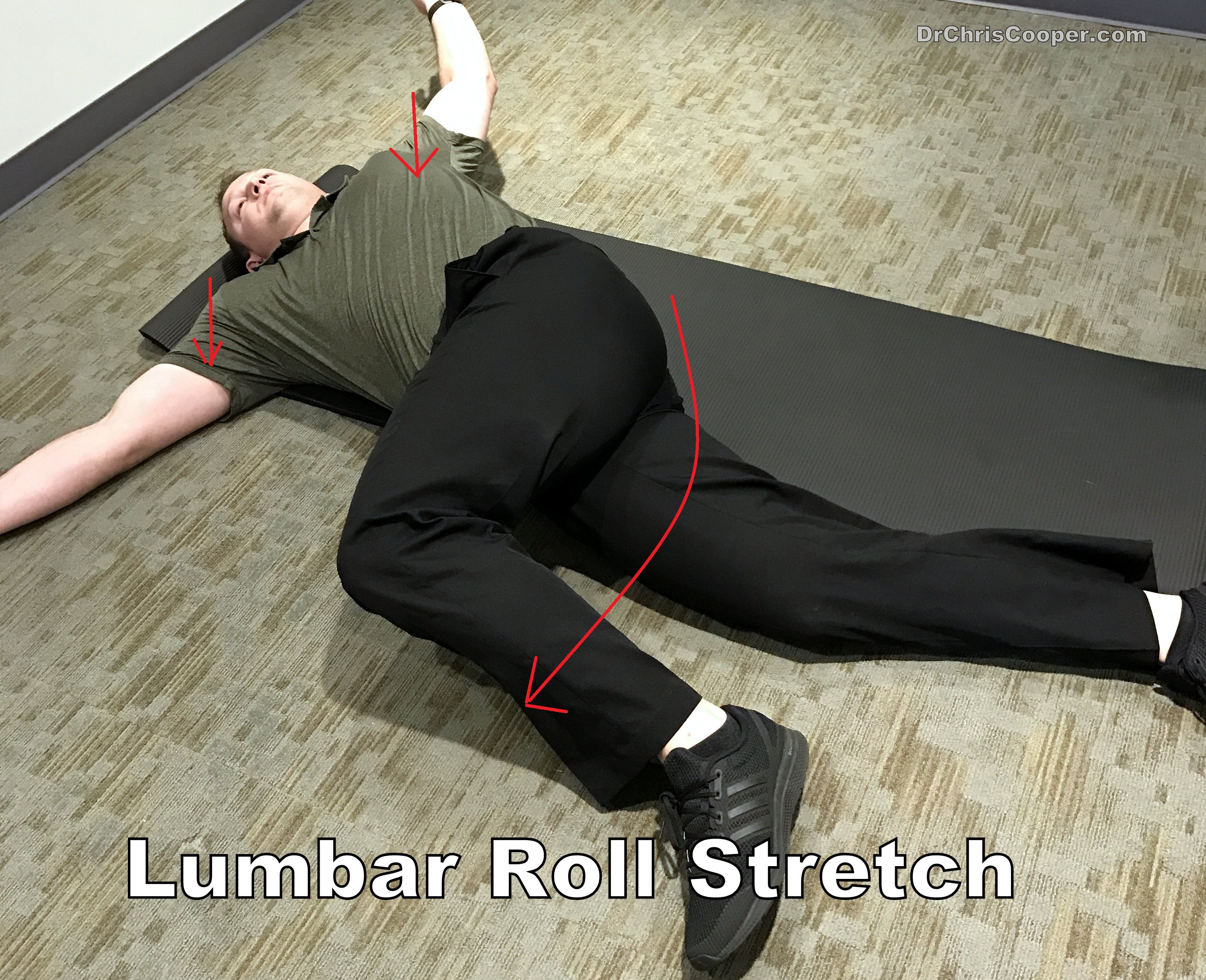 Lumbar roll stretch sale